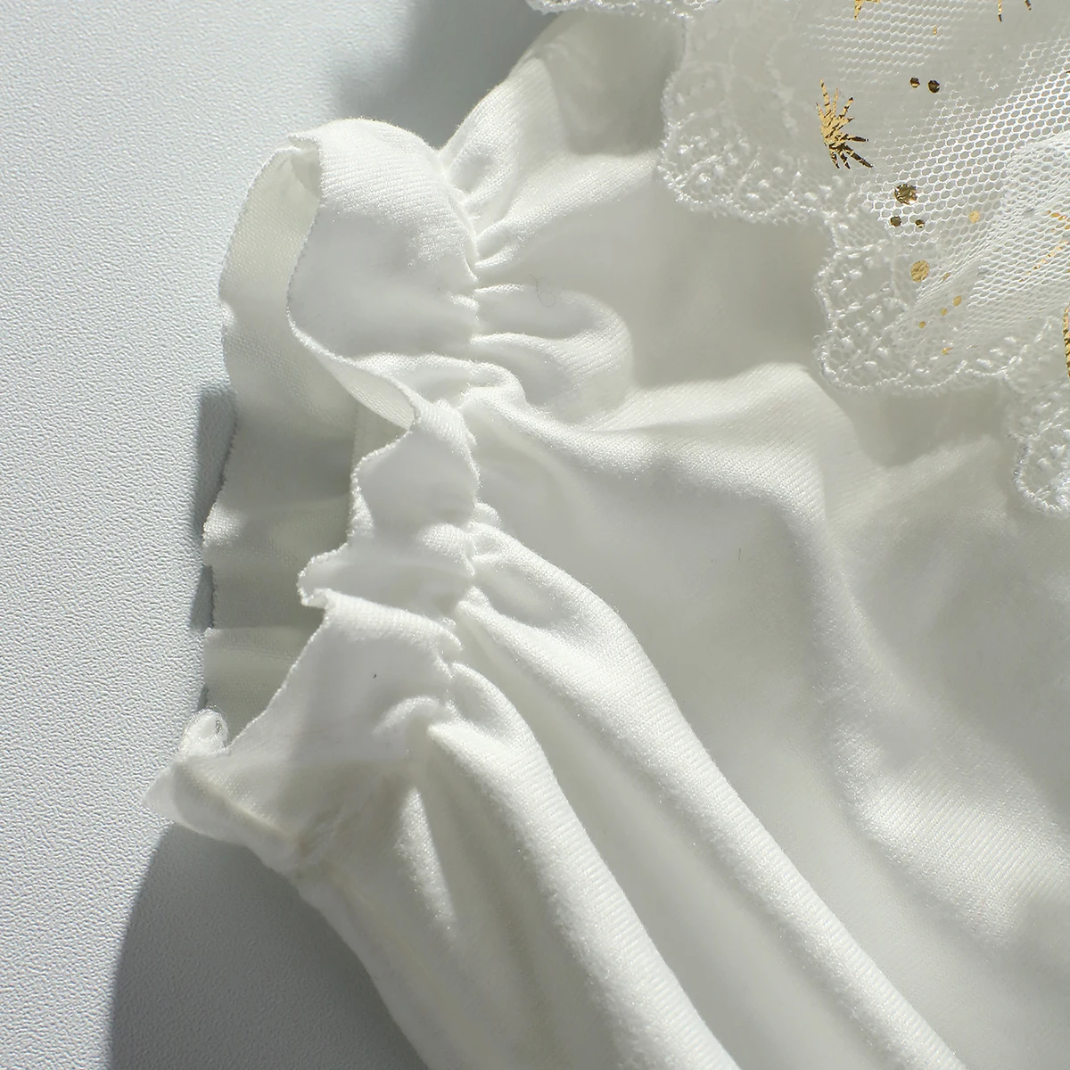 Ylsteed Neugeborenen Fotografie Outfit Baby Mädchen Schmetterling Glitzer Stern Spitze Strampler mit Perlen Stirnband Säugling Foto Requisiten – Detail 8