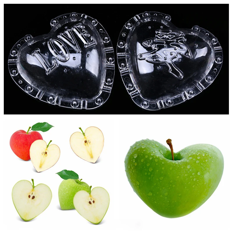 4 Types Fruit Vegetable Mold Stereotype Pentagram Heart Shaped Garden Cucumber Growth Forming Transparent Mould Plastic Tools