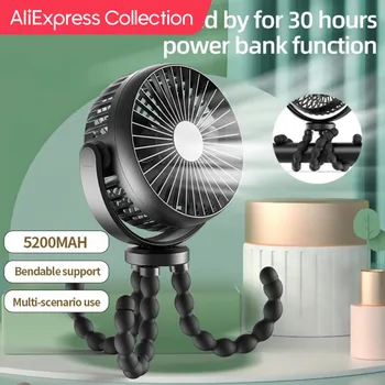 AliExpress Collection USB 데스크탑 접이식 선풍기, 야외 아기 유모차, 휴대용 선풍기, 여름 음소거 소형 다기능 문어 미니 선풍기