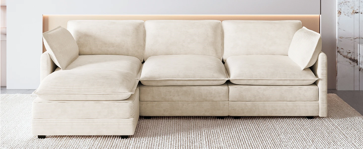 beige sectional couch
