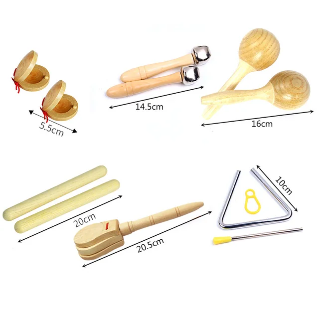 Montessori Wooden Rattles Sand Hammer Enlightenment Music Instrument Xylophone Puzzle Game Development Baby Toys 0 12 Months 6