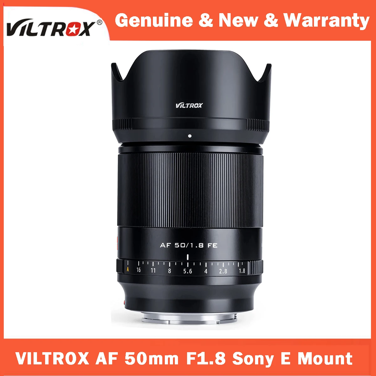 Viltrox 50Mm F/1.8 F1.8 Obiettivo Con Messa A Fuoco Automatica Per Fotocamera E-Mount A Telaio Completo Ad Ampia Apertura Per Sony A6600 A6500 A6400 A