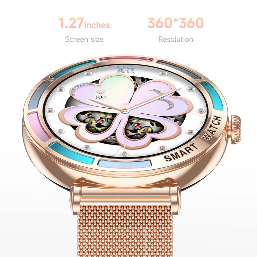 Luxury Smart Watch Ladies Android iOS HD Screen Bluetooth Call Health Monitoring Fitness Tracker Women Smartwatch 2026 New