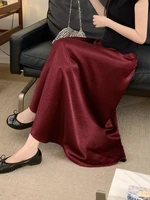 Plus Size Satin Half-Body Skirt Female 2026 Spring New Korean Fashion Temperament Elegant Solid Casual A-line Skirts - Image 6