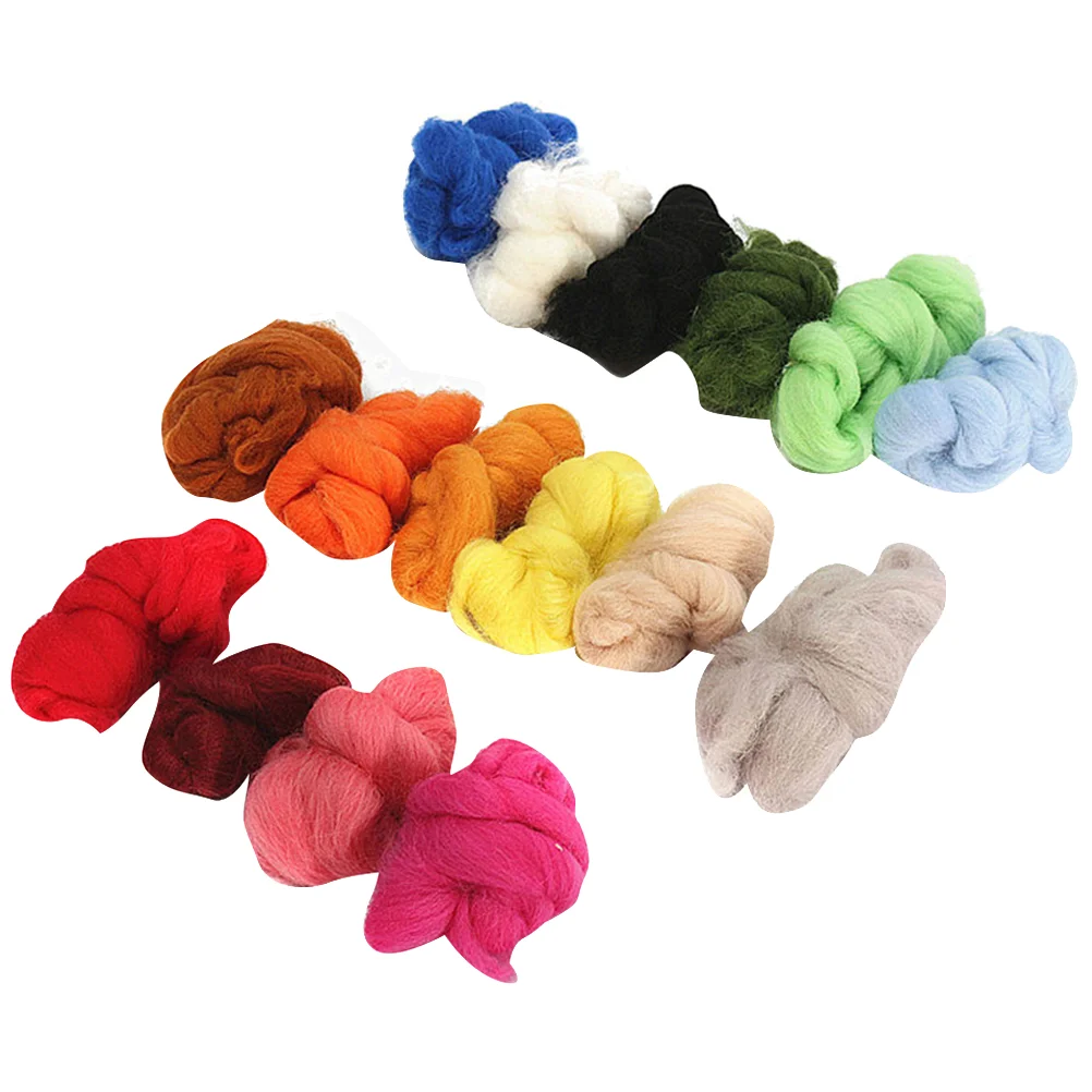 Felting Wool Fibre Wool Felting Yarn Roving Fiber Craft Needle Set