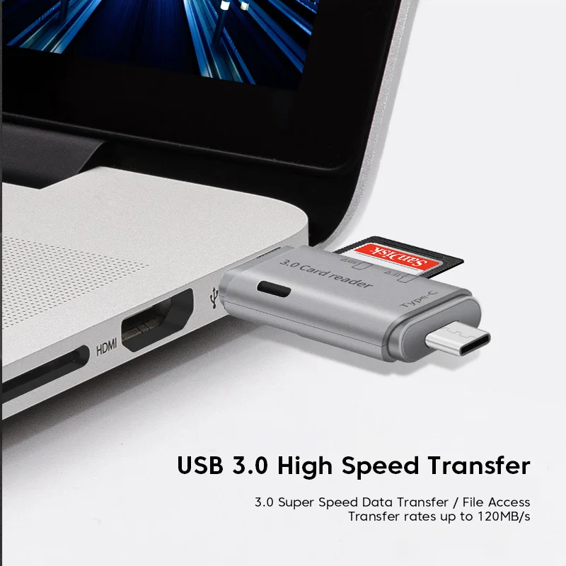 Olaf-4 인 1 OTG 카드 리더기, 스마트 메모리 카드 리더, usb 3.0 c타입 to SD TF 카드 리더기, PC 노트북 액세서리, SD 카드 어댑터