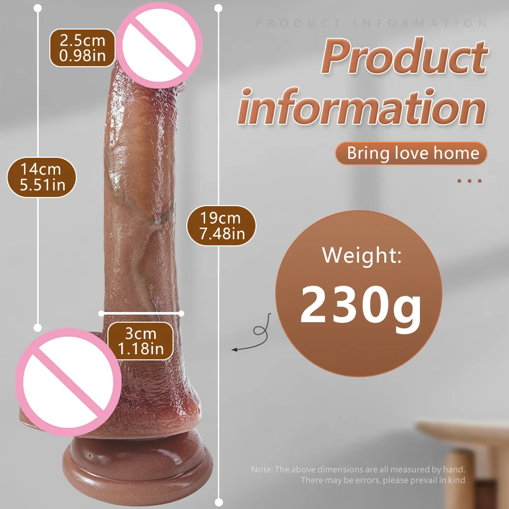 Realistic Long Dildo Flesh Skin Soft Big Dick Double Silicone Small Penis For Woman Man Anal Sex Toys Suction Cup Masturbator