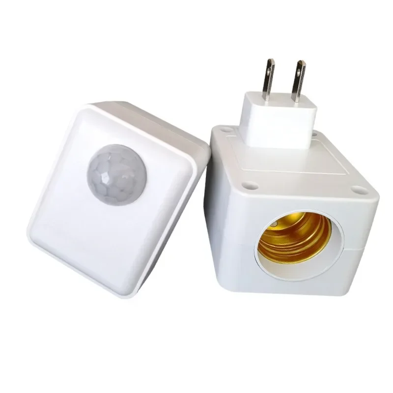 Pir motion sensor AC110-220V wall mounted LED human infrared sensor lamp holder intelligent delay E27 screw port sensor lamp head adapter