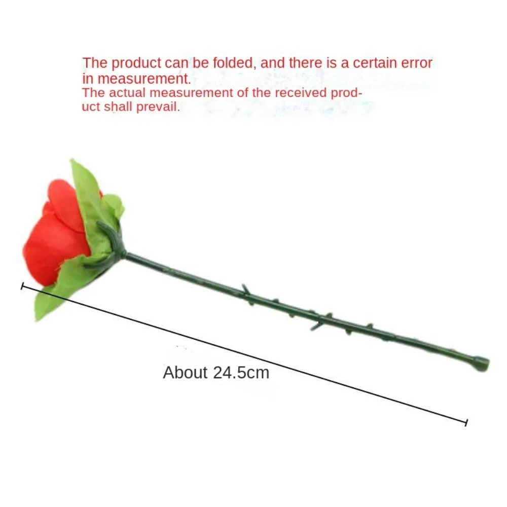 24.5cm 접이식 장미 마술 트릭, 클로즈업 마술, 무대 마술, 꽃 나타나기 마술, 어린이 마술 도구
