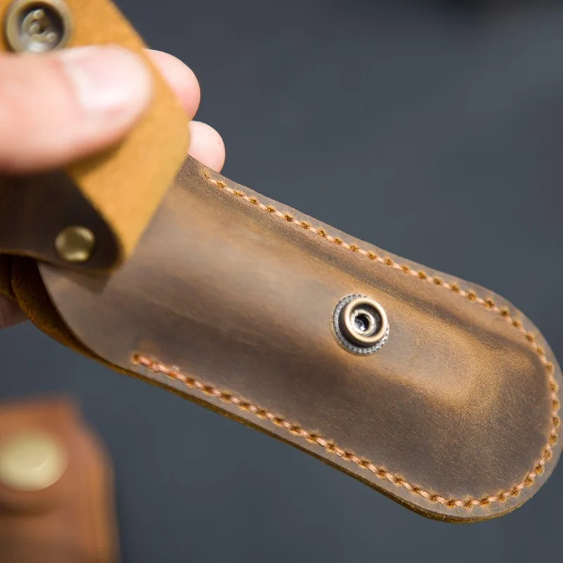 Genuine Leather Scabbard for Army Knife Case, Cowhide Cover for 58mm, 85mm, 91mm, 111mm, Wigo Happest Knife Cover