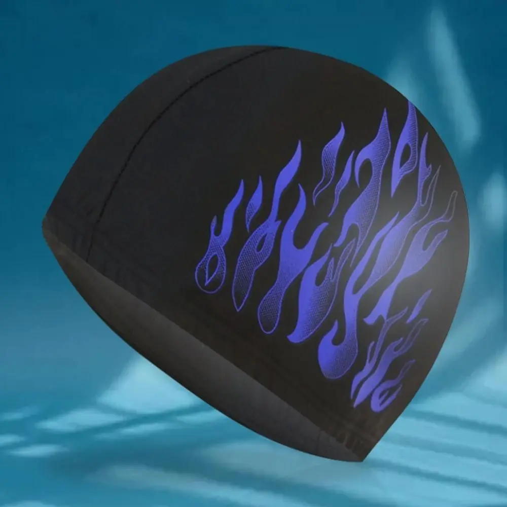 

Swim Pool Ear Protection Nylon Flame Style Sunscreen Elastic Tear-resistant Bathing Hat Swimming Cap Diving Hats Swimming Hat