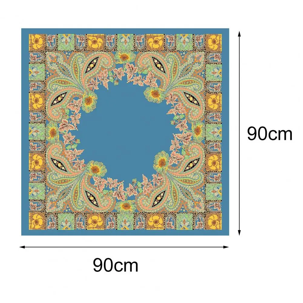 Pañuelo de seda de imitación para el hogar, bufanda Retro cuadrada a prueba de viento, chal de otoño, suave, elegante, a la moda