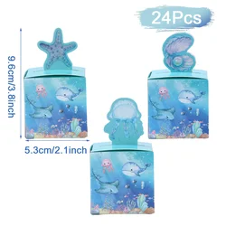 Underwater Animal Themed Gift Bags for Party Favors and Decorations - Set of 10/25/50 (24pcs Candy Box)