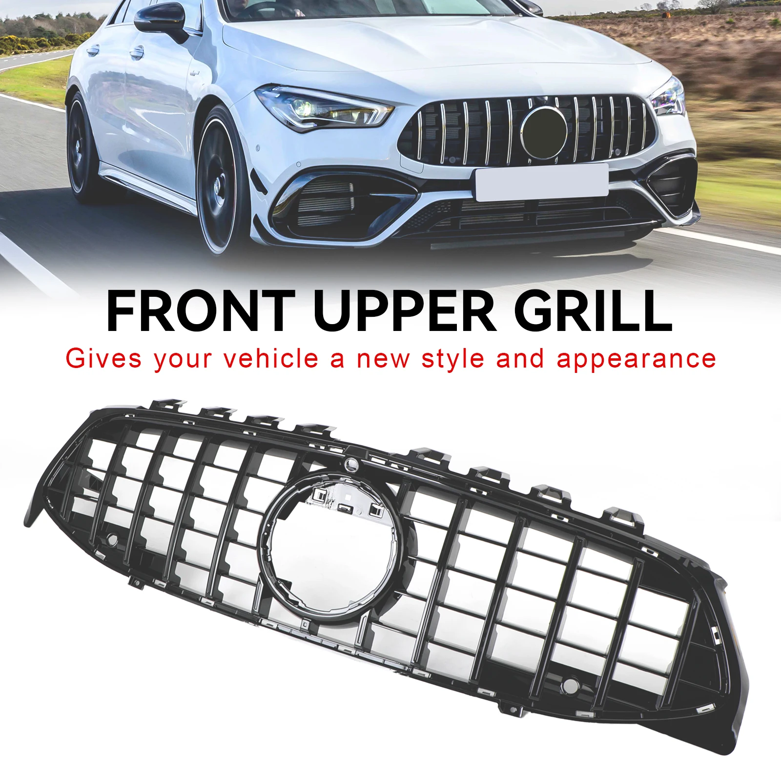 

Черная решетка для переднего бампера Areyourshop, подходит для Mercedes CLA Class W118 C118 2020-2023 GTR