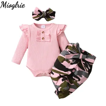 3PCS Baby Camo Romper & Pants Set 1