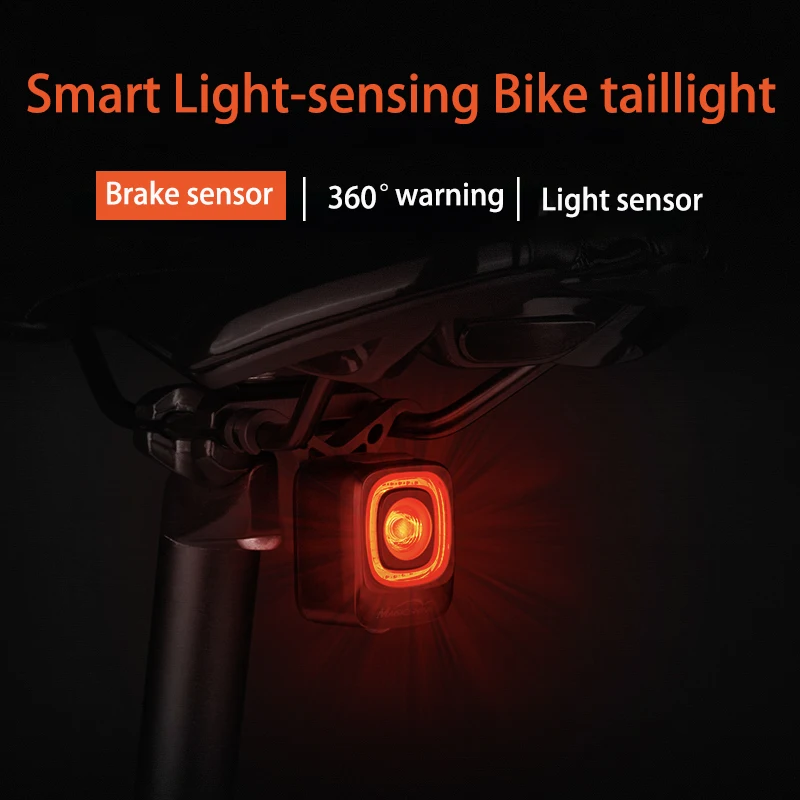 Фонари задние велосипедные SEEMEE 200, перезаряжаемые, 360 °, умный датчик торможения, 5 режимов работы