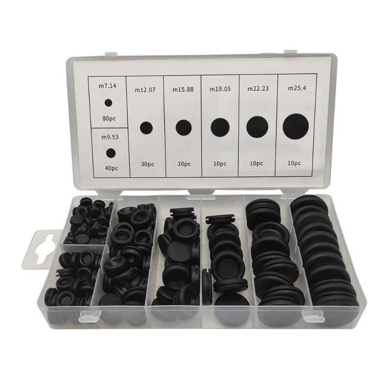 Description Picture 2 of item200 Pcs Closed Rubber Hole Plug Firewall Grommets Electrical Wire Gasket