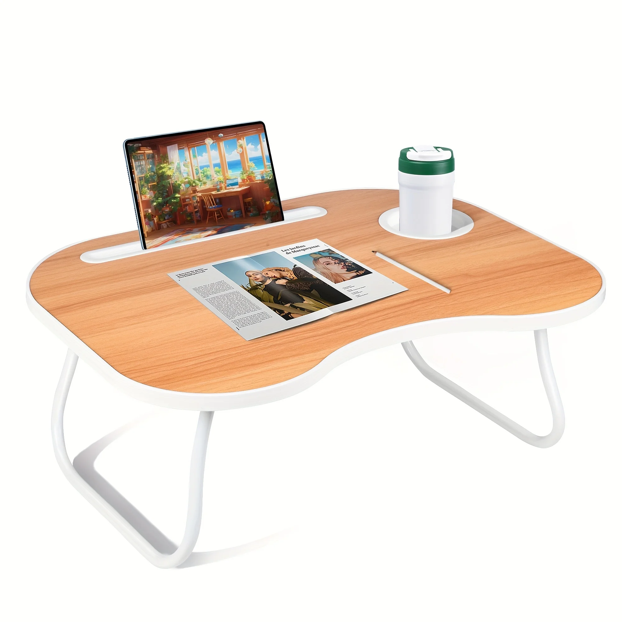 Folding Computer Desk Laptop Desk Foldable Bed and Sofa, Laptop Desk, Portable and Lightweight Computer Stand, Small Tray