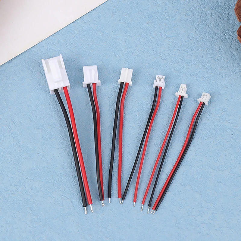 소형 미니 JST 암수 플러그 잭 커넥터 케이블 와이어, 1.0, 1.25, 1.5, 2.0, 2.54, 3.96mm, PH 2.0mm, XH 2.54mm, 2 핀, 10 개