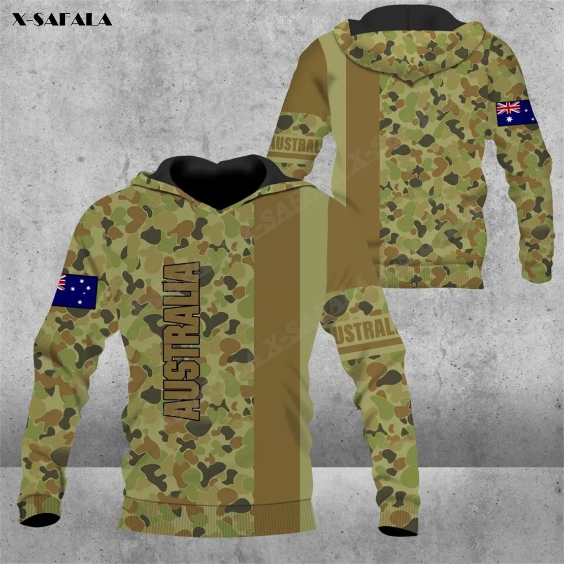 

AUSTRALIA ARMY CAMO VETERAN Breathable 3D Print Hoodie Men Shirt Pullover Sweatshirt Hooded Jersey Tracksuits Outwear Coat