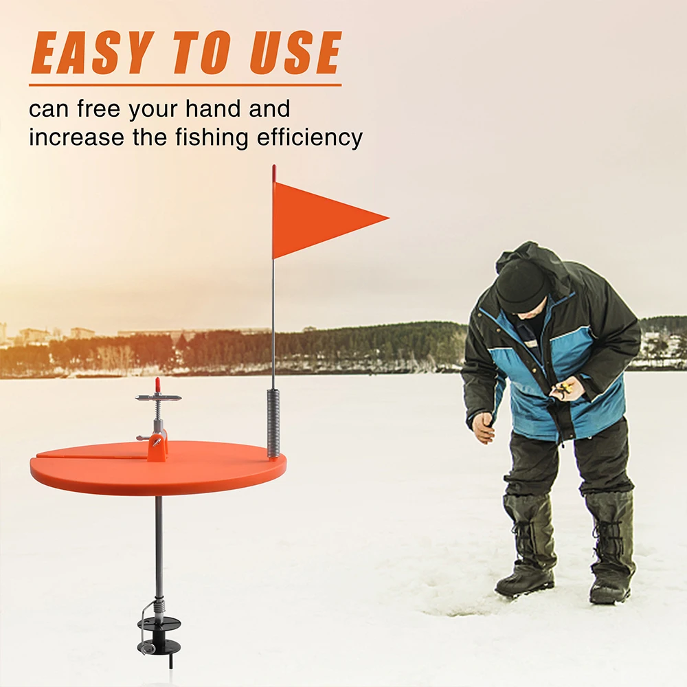 1Pcs/2Pcs Ice Fishing Tip up Winter Ice Fishing Rod Tip With Orange  Foldable Flag for Ice Fishing Accessories Tackle