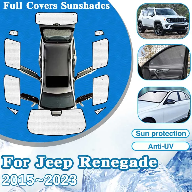 Parasole Per Jeep Renegade 2015-2024 – Copertura Parabrezza In Doppio Strato Con Argento E Nero, Blocca UV E Calore, Protegge Cruscotto E Sedili, Include Astuccio