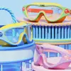 Waterproof Big Frame Swim Goggles Anti Fog with Earplugs Children Swim Glasses Adjustable HD Vision Swimming Eyewear for Kids