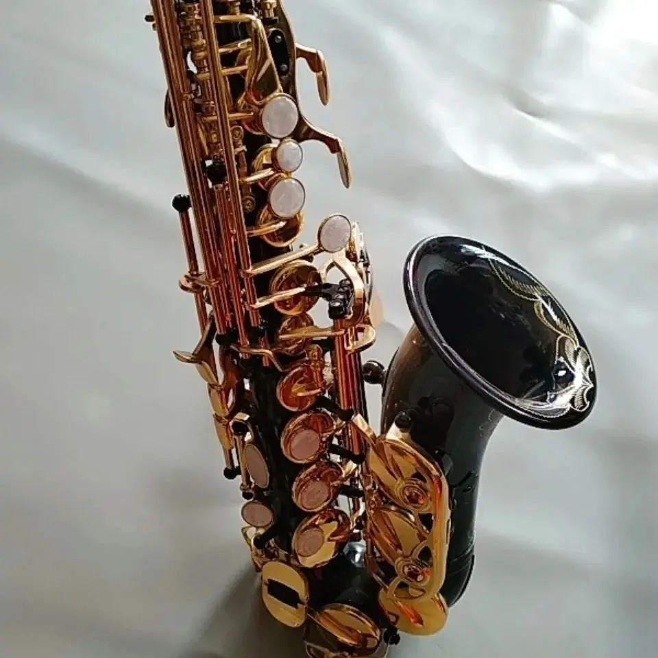 

Высококачественный маленький изогнутый саксофон-сопрано B-flat профессиональный саксофон черный никель Золото Саксофон сопрано