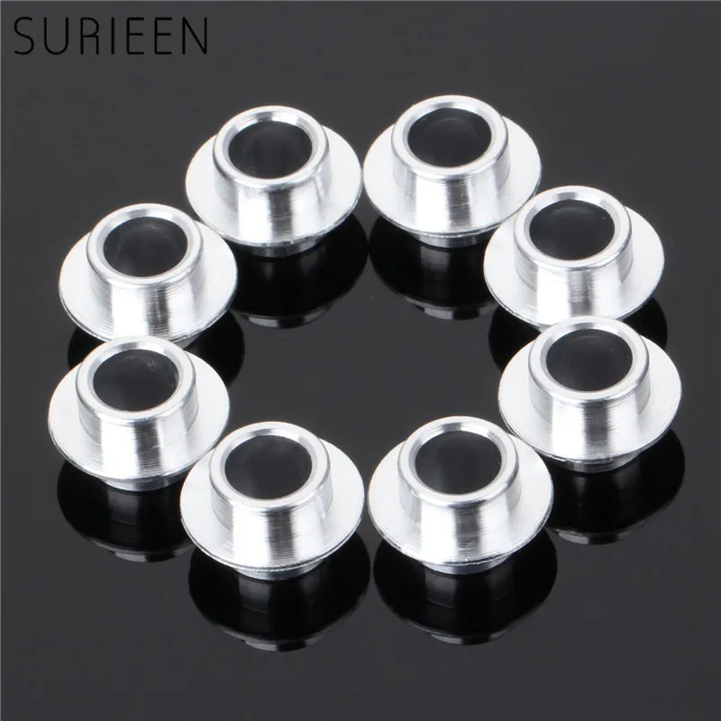 SURIEEN 8Pcs/Lot Aluminium Skate Bearing Spacers Skate Wheel Replacement Bearing Bushing For Roller Skates Skating Parts Silver