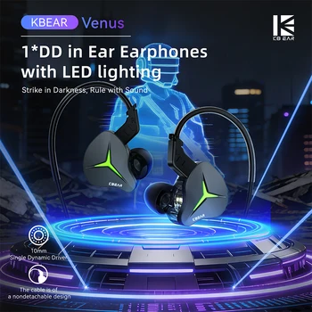 Alternative view of KBEAR Venus CG01 Esports Gaming Headphones With LED Lighting Type C Version With DSP Chip In ear Earphones HiFi Wired Headset