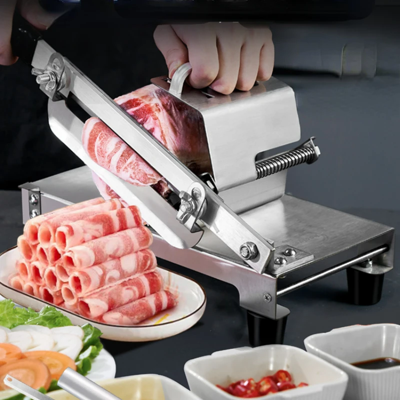 

304 Stainless Steel Manual Meat Slicer Multi-functional Mutton Roll Slicer Kitchen Accessories Cutting Machine Vegetable Slicers