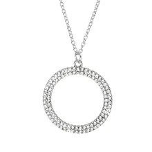 

Full Diamond Wheel Luck Pendant Clavicle Chain Shiny Paved Tiny Crysral Circle Round Choker Necklaces Pendant Silver Color Chain