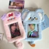 1PCS Plush Photocard Holder with Keychain,Cartoon Photo Sleeve ID Bank Credit Card Holder,Kpop Photo Card Holder 2