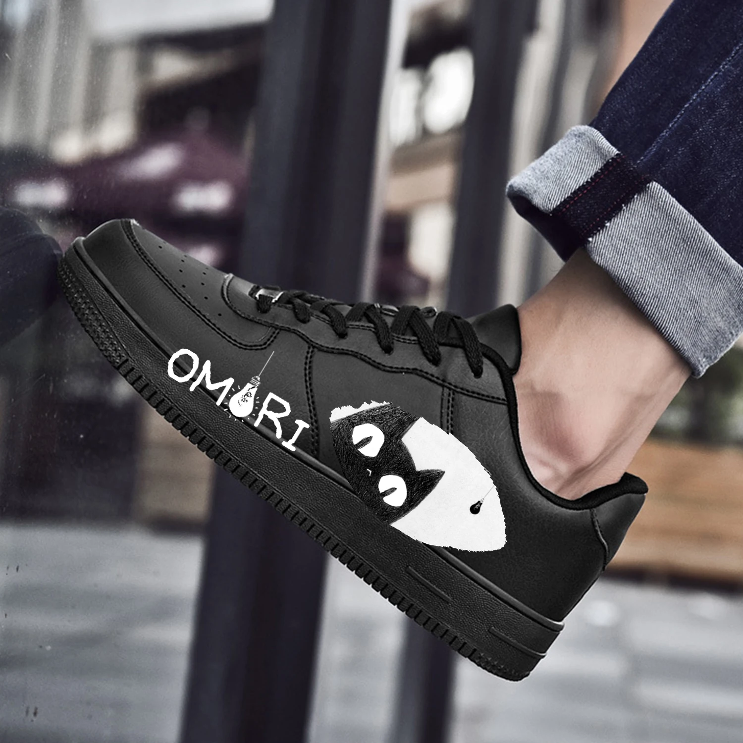 

Omori Cartoon Game AF Basketball Mens Womens Sports Running High Quality Flats Force Sneakers Lace Up Mesh Custom Made Shoe