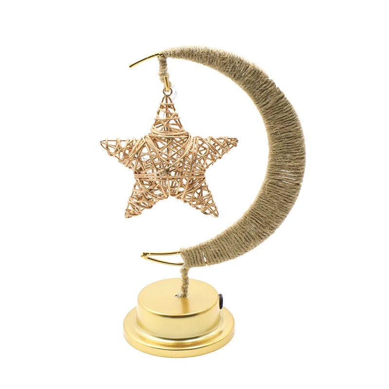 LED plug-in hemp rope mini star light, moon atmosphere light, round ball glowing USB decorative desktop gift, small night light