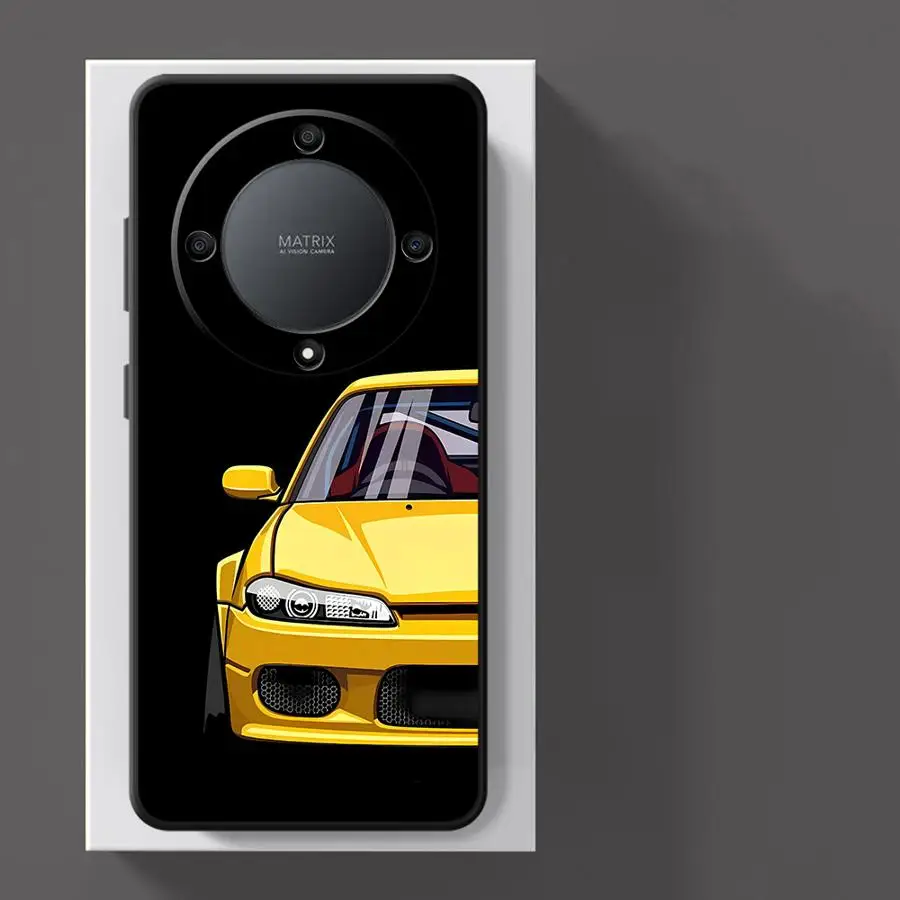 JDM Sports Cars Black Soft Phone Case