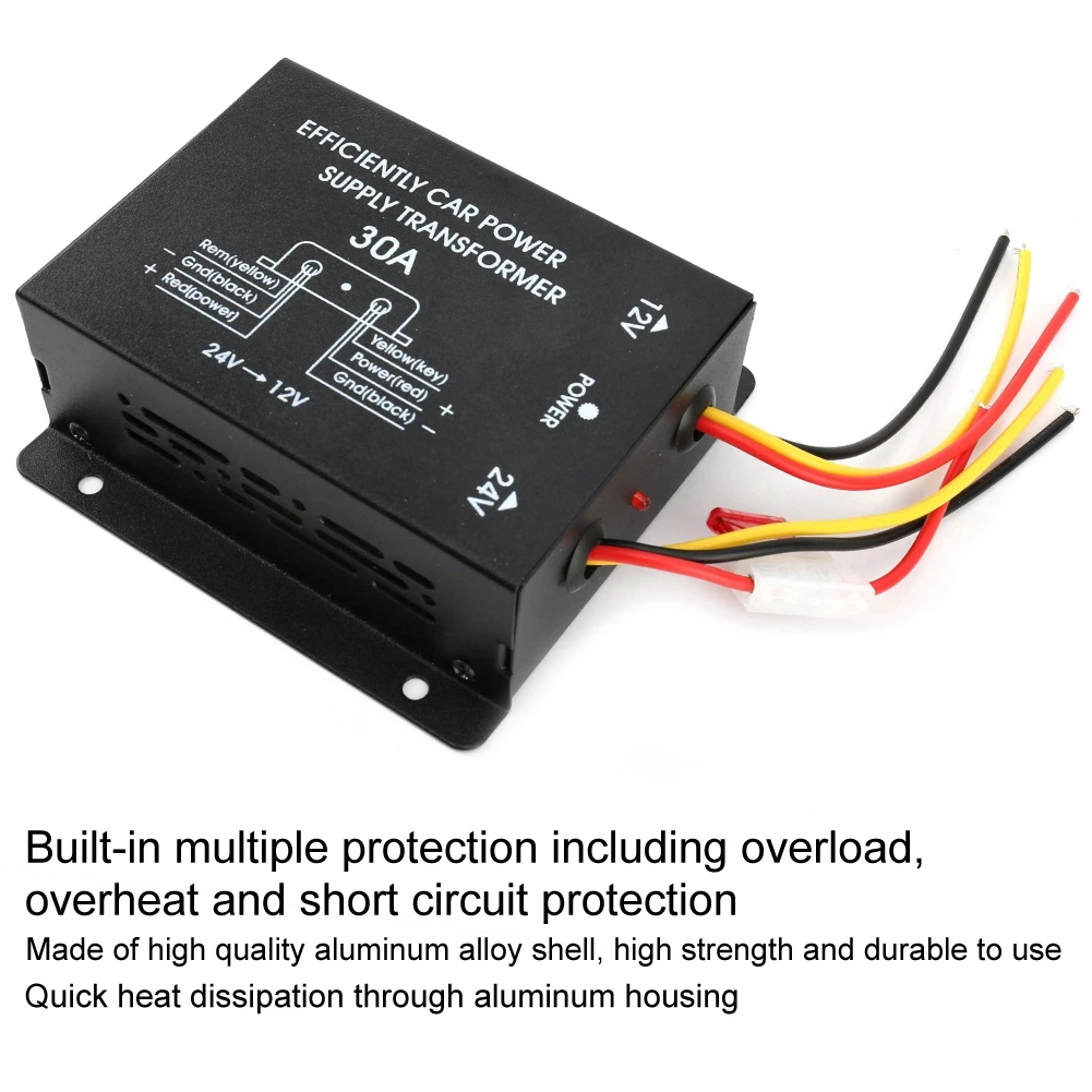 자동차 전원 공급 장치 변환기, 스텝 다운 인버터, 24V-12V DC 24V-12V 전력 변환기, 30A