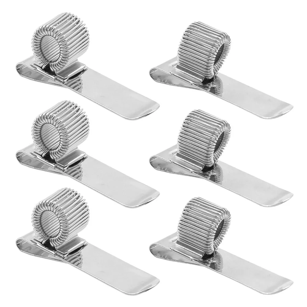 6Pcs 금속 노트북 펜 홀더 클립 펜 연필 마커 클립보드 데스크 저널 주최자 작은 펜을 위한 소형 스프링 메커니즘