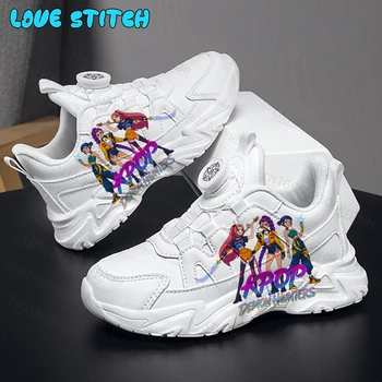 Popular KPop Demon Hunters Children shoes boys girls High Quality thick sole arch support fashion trend White sneakers 1