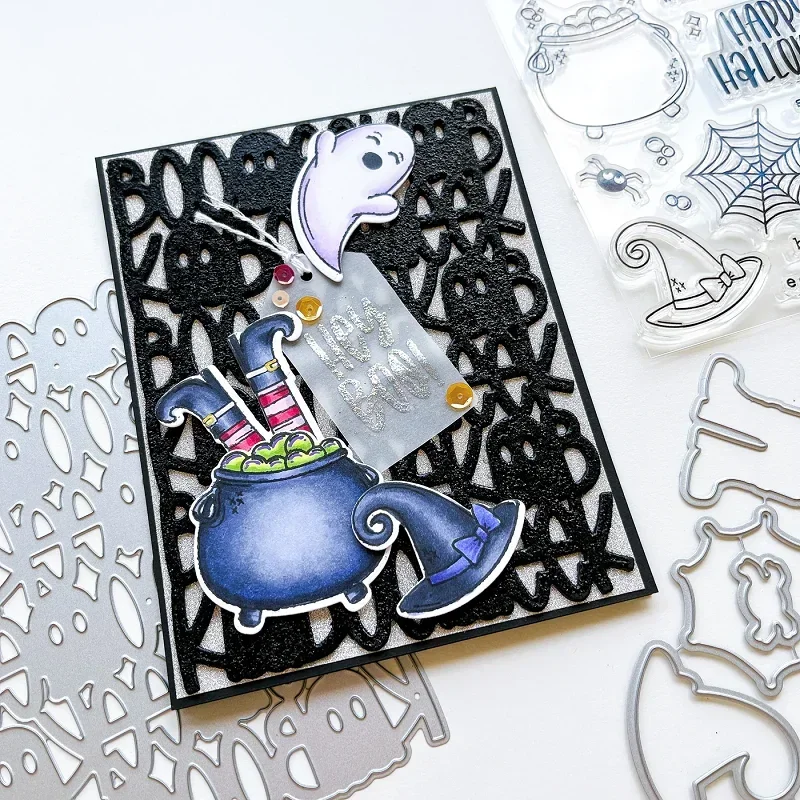 Mmao Craft Metall-Stanzformen, geschnittene Matrizenform, Halloween-Rahmen, Sammelalbum, Papier, Basteln, Messerform, Klingenstanzer, Schablonen