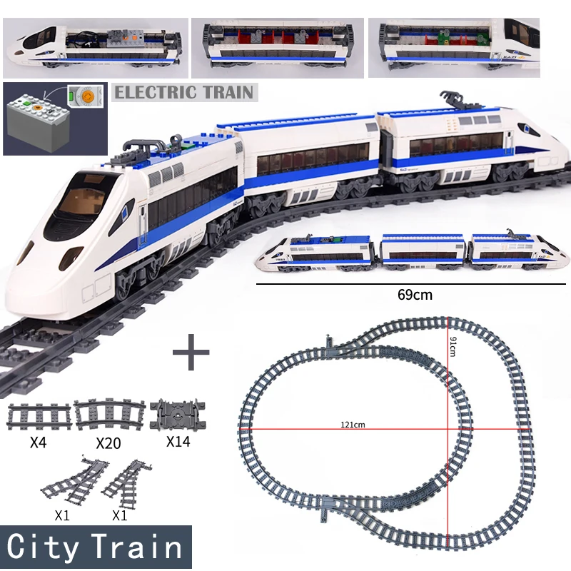 High-Tech Creative City Train Station Building Blocks Toy Set