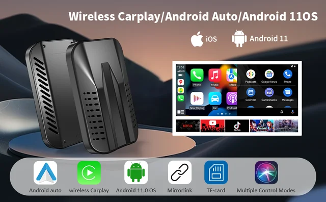 Multimedia carplay AI box Herilary C9 android adapter wireless 