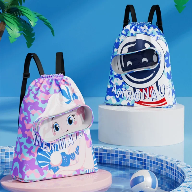 Children's Swimming Bag Waterproof Dry Wet Separation Storage Bag Sports Portable Travel Cartoon Beach Backpack for Boys And Gir
