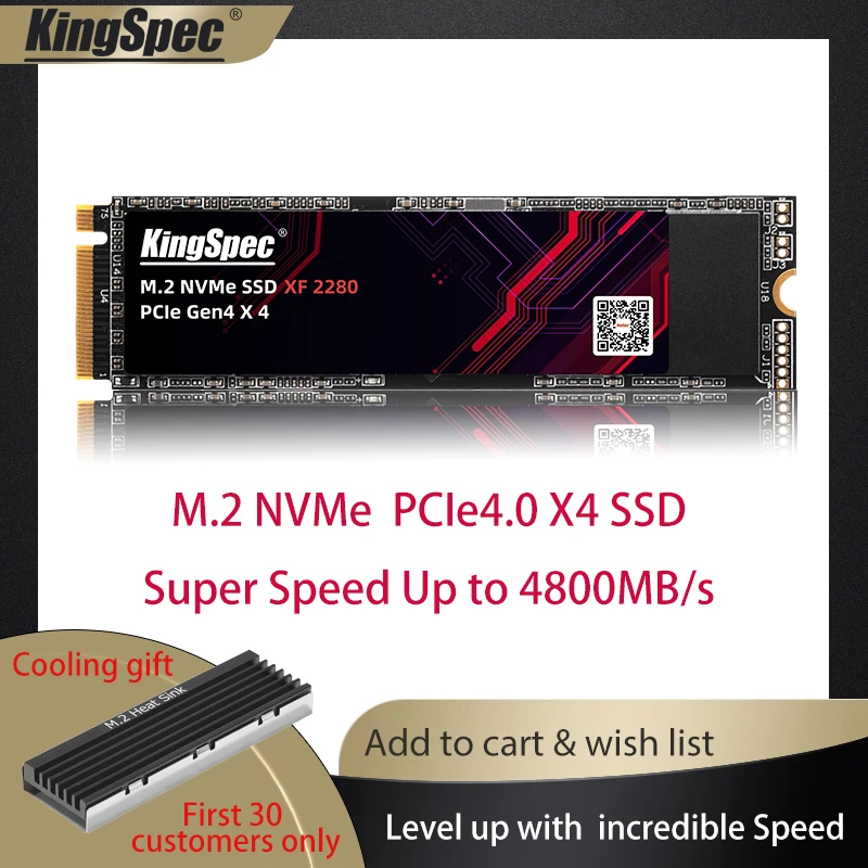 KingSpec nvme 512GB 1TB ssd m2 Nmve PCIe 4.0 SSD Pci express Internal Solid State Drive PCIe4.0 X4 Hard Disk For Laptop PS5 SSD