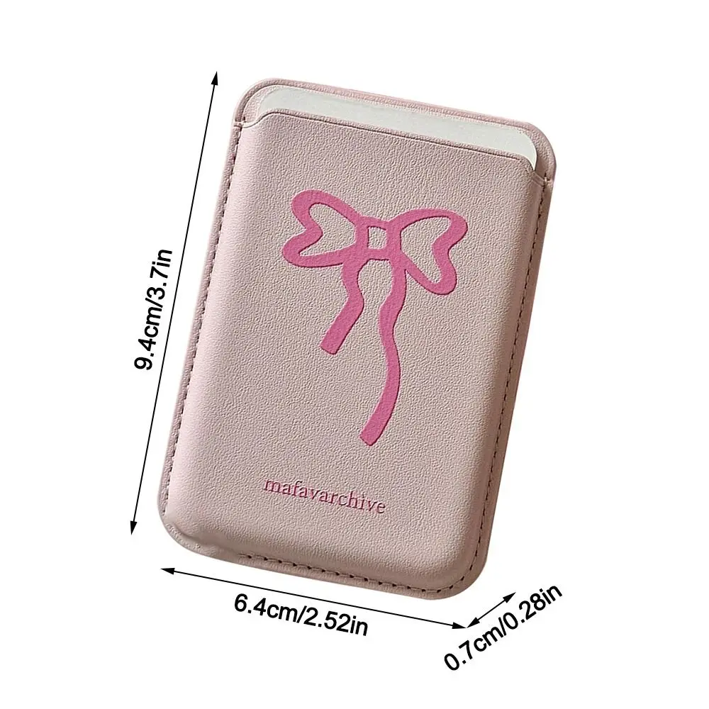 Silk Bow Magnetic Card Clip Leather Phone Case with Anti-Fingerprint and Dustproof Wallet Holder