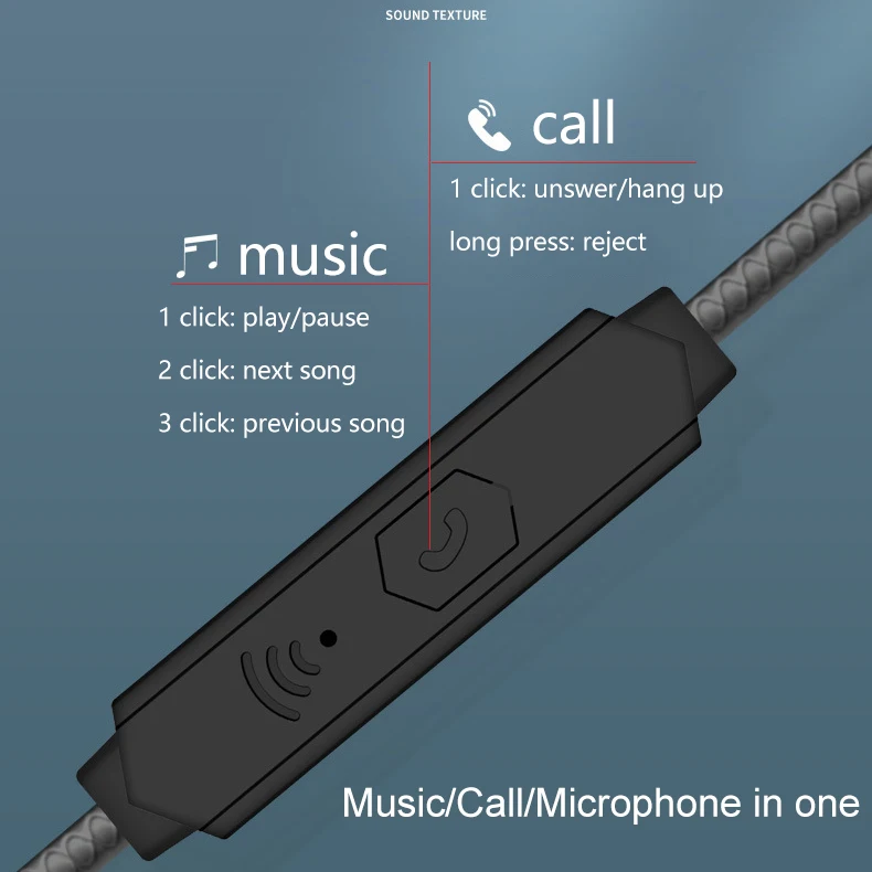 Auriculares intrauditivos con cable de 3,5mm, cascos deportivos con Control de botón y micrófono, para llamadas y música, para Xiaomi Redmi y Huawei