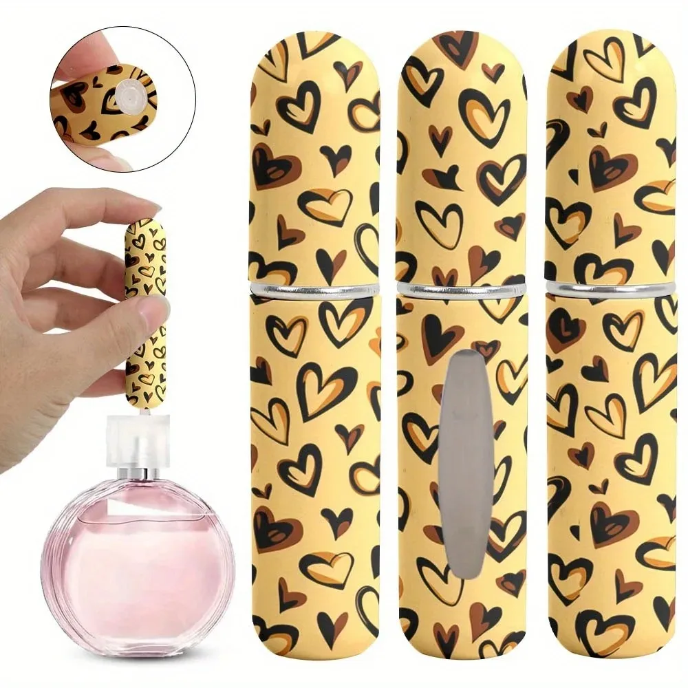 New Fashion City Pattern Theme 0.17oz Perfume Spray Bottle - Refillable Portable Travel Mini Nebulizer Cosmetic Pump Dispenser