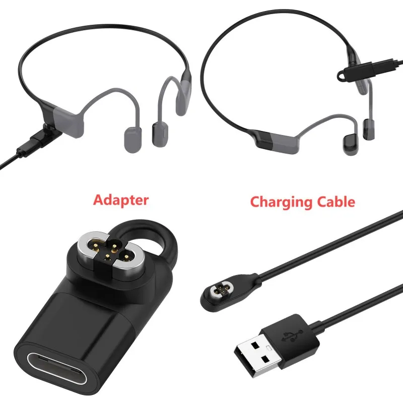 샥스 OpenSwim Pro S710 용 USB 충전 어댑터, 샥스 충전기 어댑터 컨버터, USB 케이블
