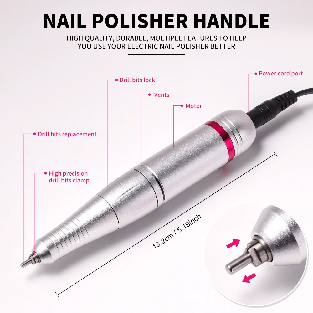 Electric Nail Drill 45000RPM For Gel Nails Polishing Home Manicure Salon
