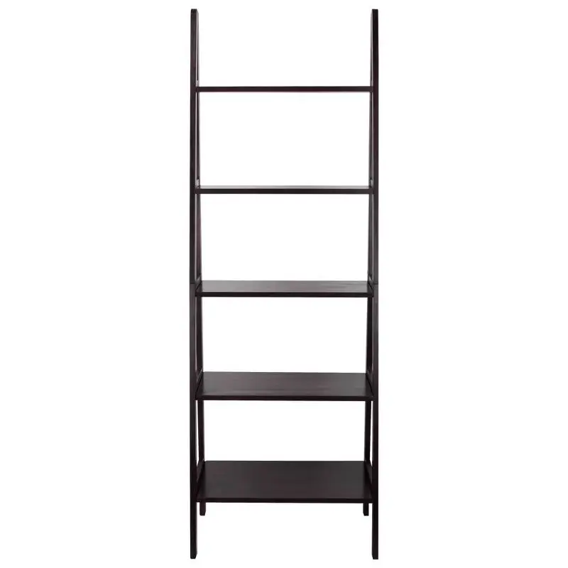 

Espresso 5 Shelf Ladder Bookcase for Elegant and Functional Room Exhibits